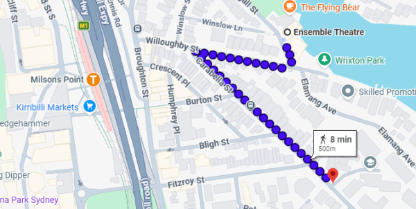 Map of walk from Loreto to Ensemble